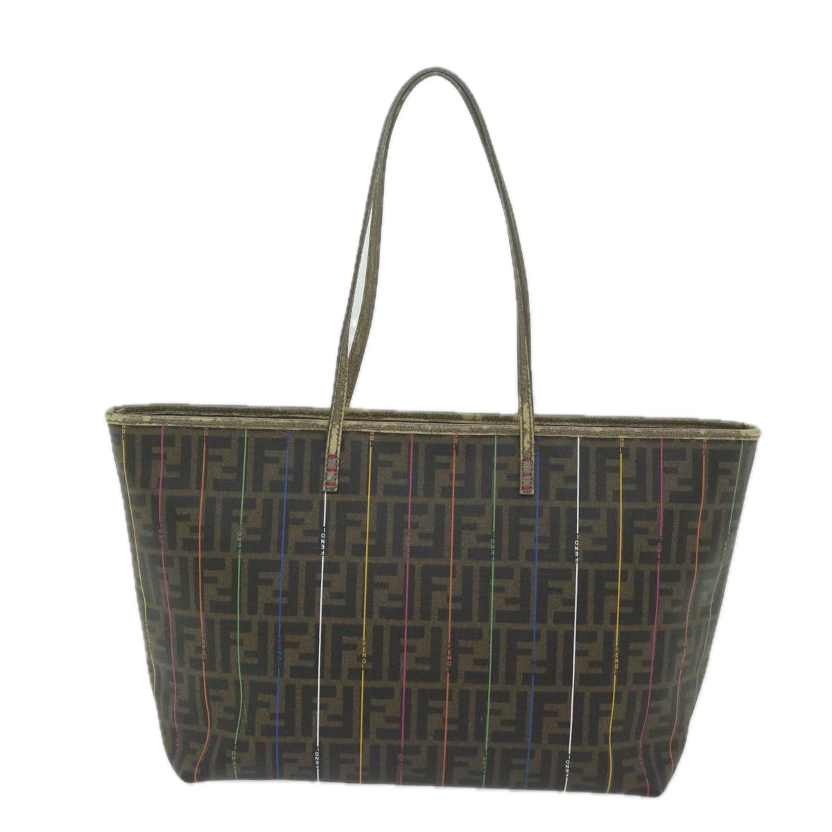 FENDI Zucca Canvas Tote Bag Brown Black yk9679