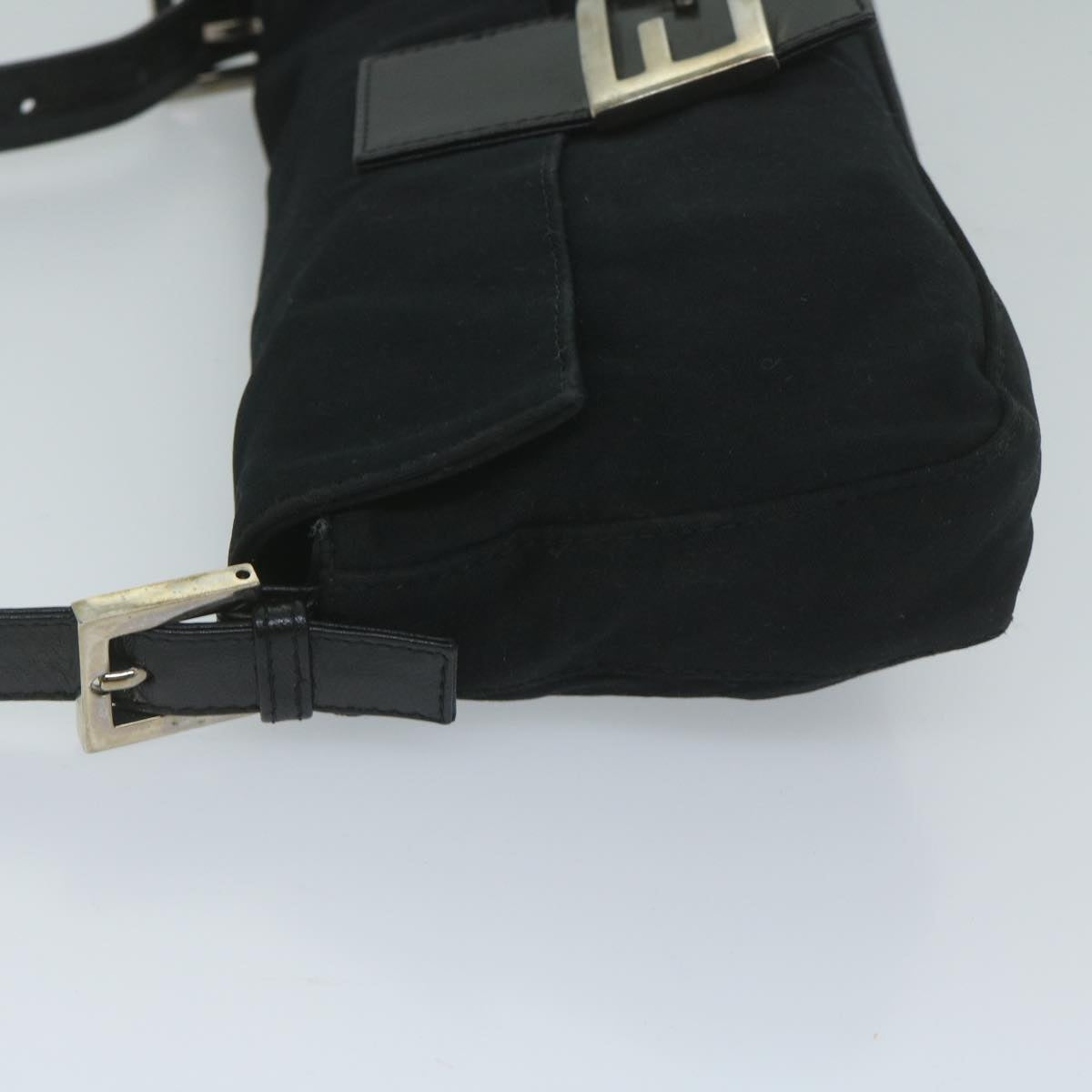 FENDI Mamma Baguette Shoulder Bag Nylon Black 2355 26424 008 yk9685