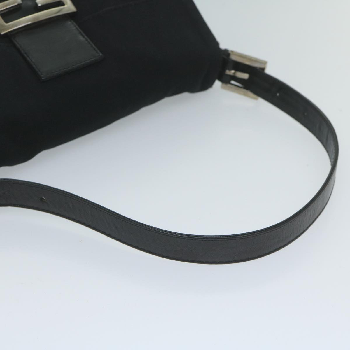 FENDI Mamma Baguette Shoulder Bag Nylon Black 2355 26424 008 yk9685
