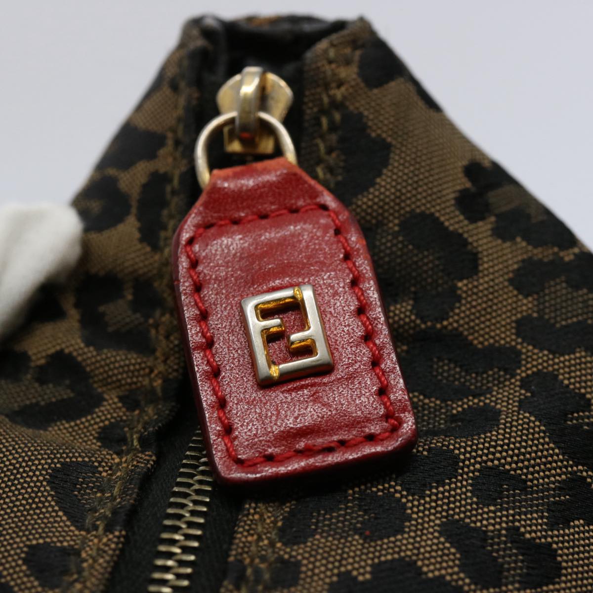 FENDI Hand Pouch Canvas Brown yk9727
