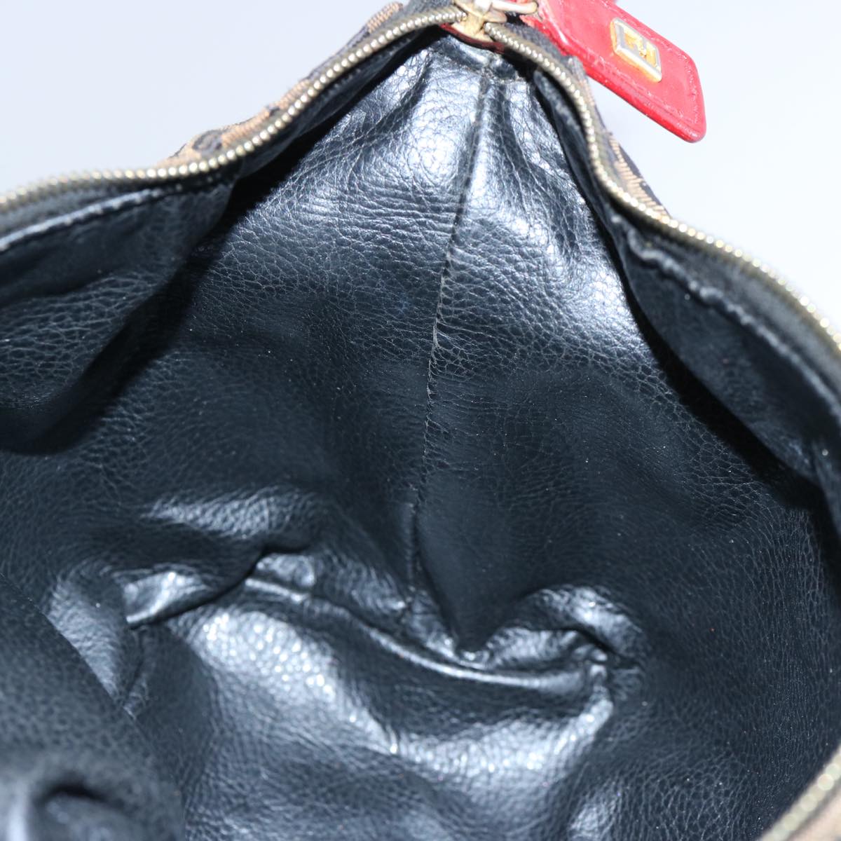 FENDI Hand Pouch Canvas Brown yk9727