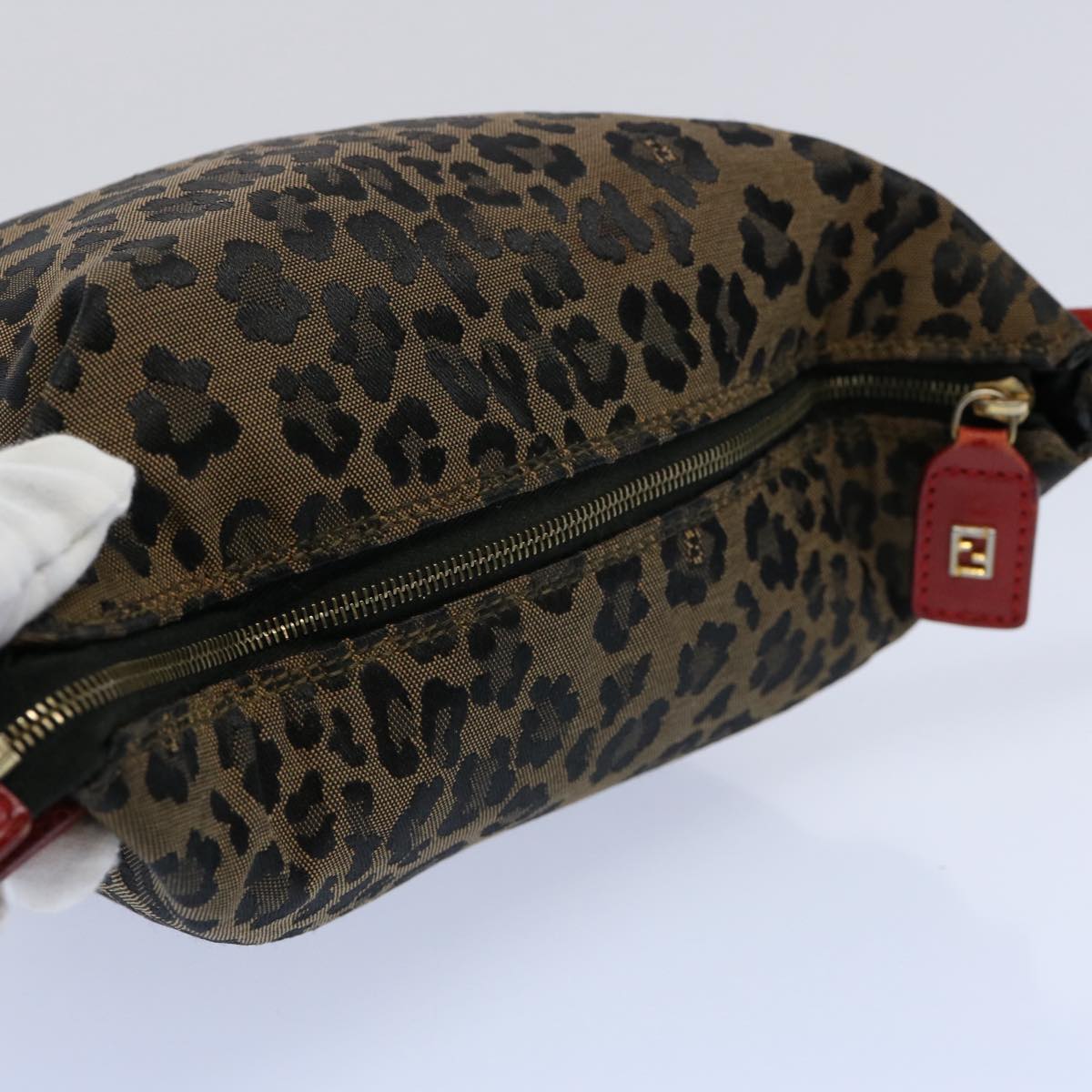 FENDI Hand Pouch Canvas Brown yk9727