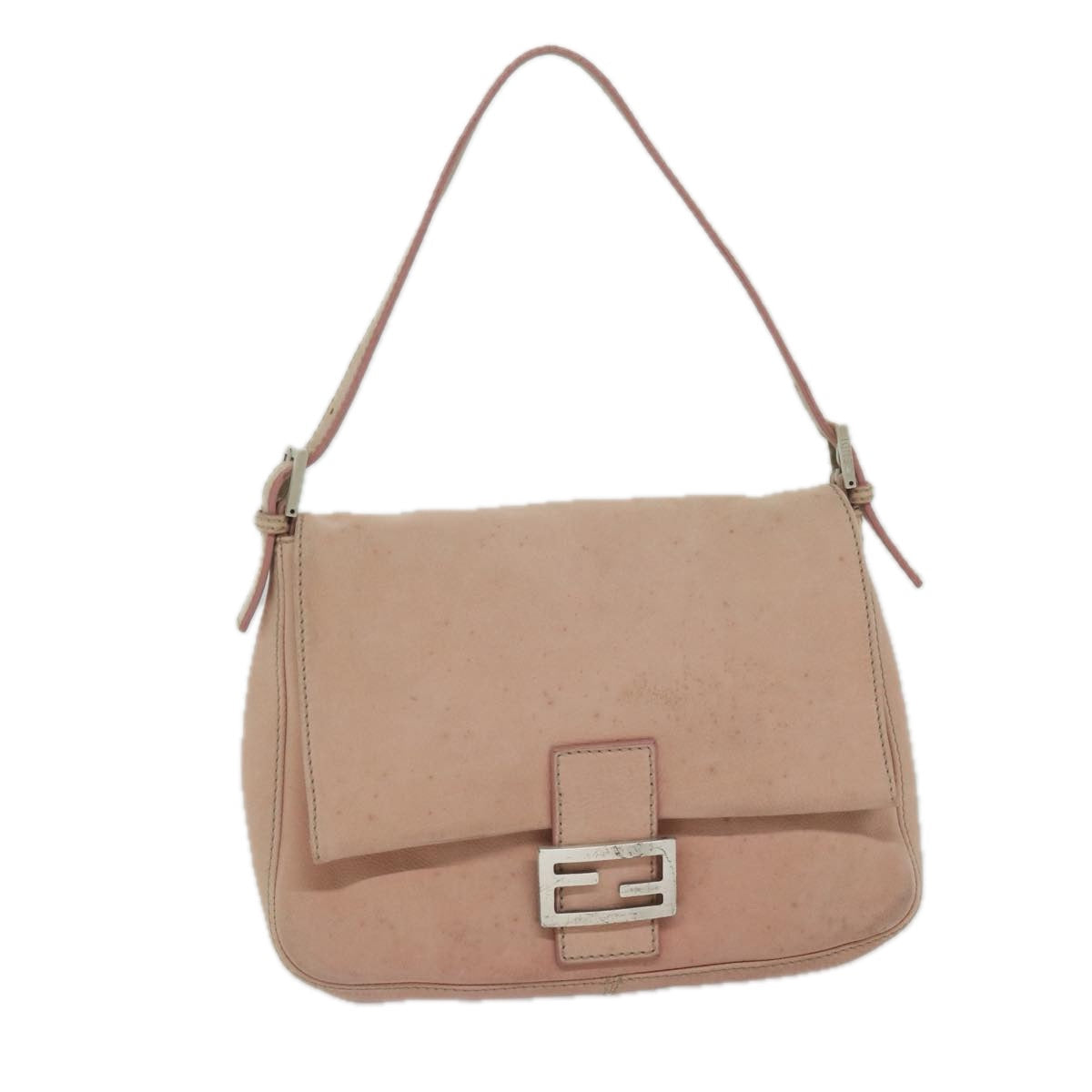 FENDI Mamma Baguette Shoulder Bag Leather Pink yk9735
