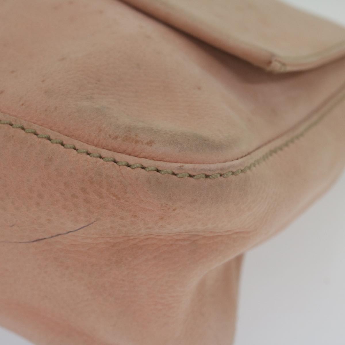 FENDI Mamma Baguette Shoulder Bag Leather Pink yk9735