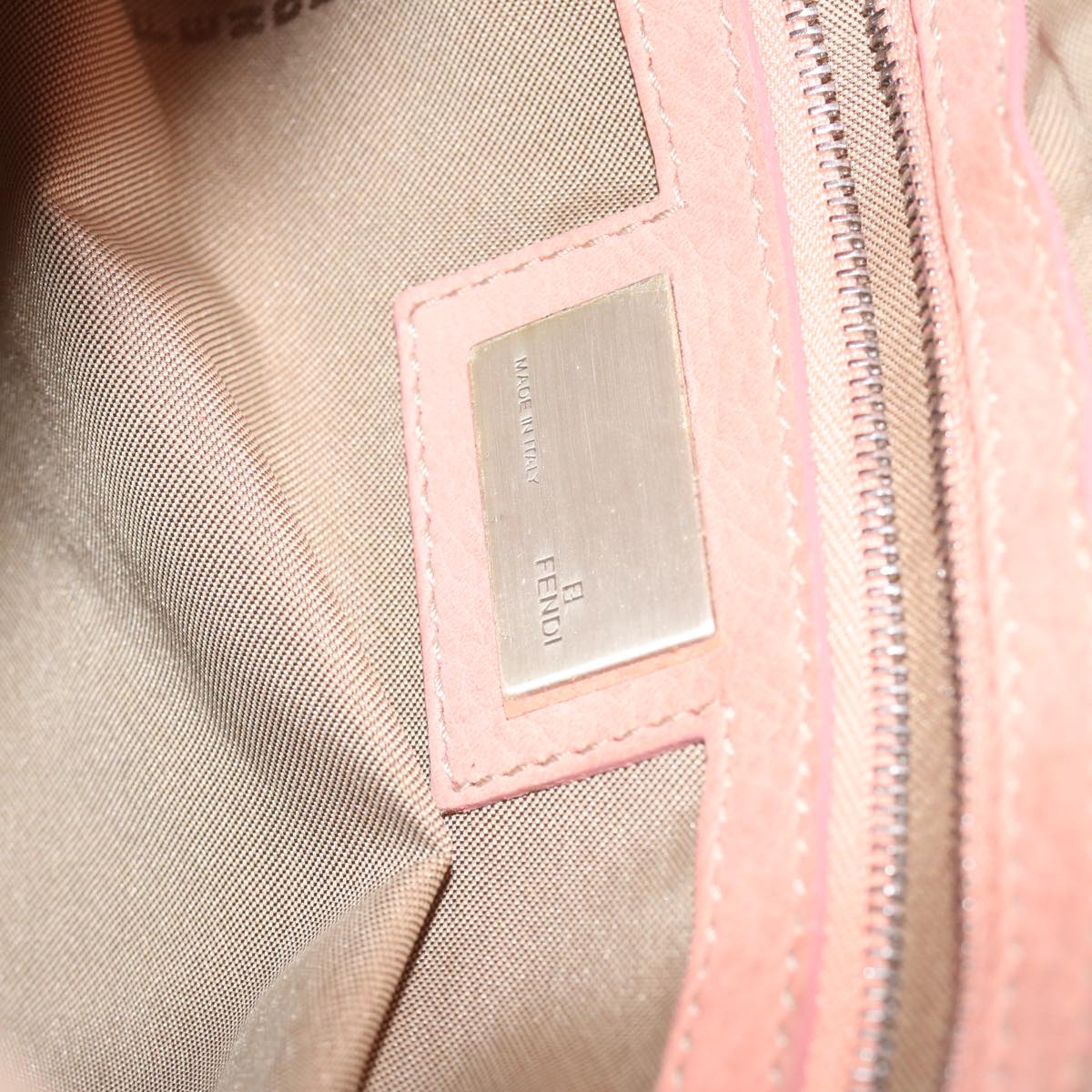 FENDI Mamma Baguette Shoulder Bag Leather Pink yk9735