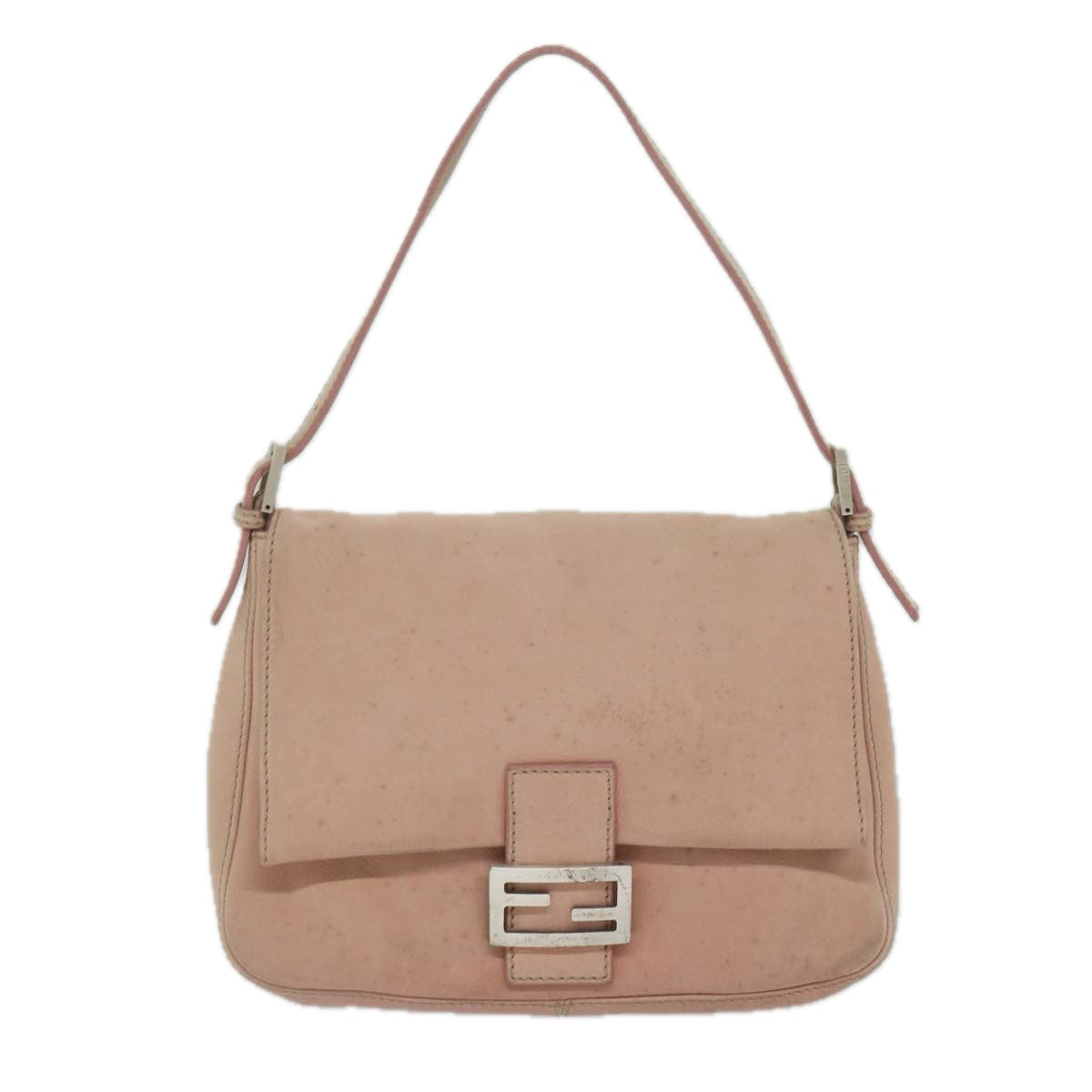 FENDI Mamma Baguette Shoulder Bag Leather Pink yk9735