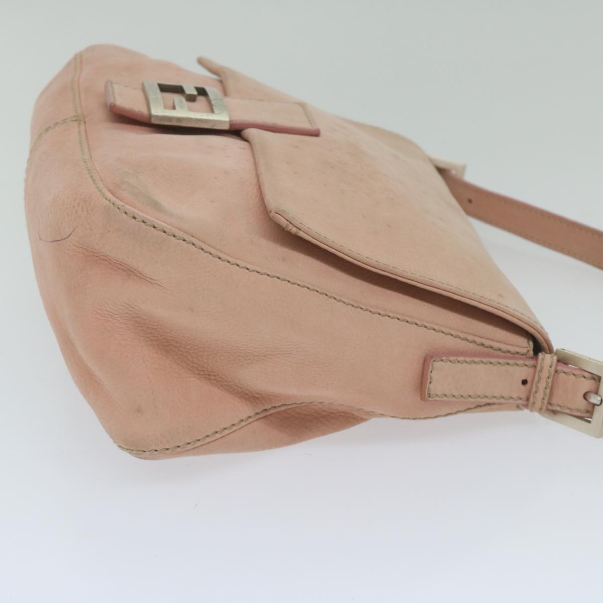 FENDI Mamma Baguette Shoulder Bag Leather Pink yk9735