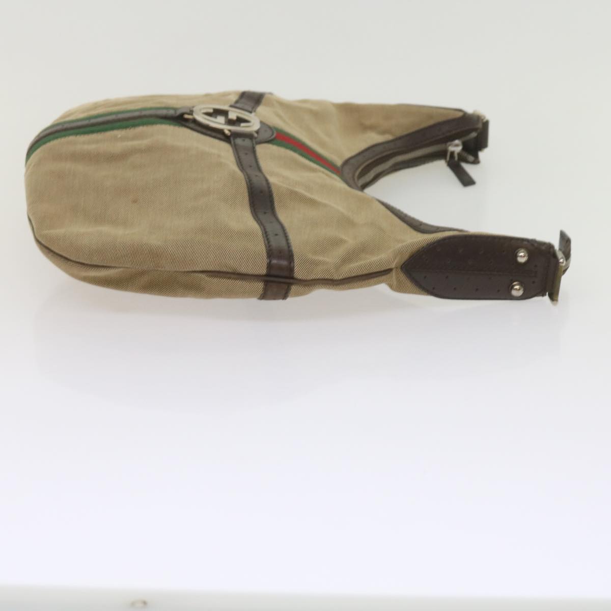 GUCCI GG Canvas Shoulder Bag Canvas patent 4Set Black Beige yk9745