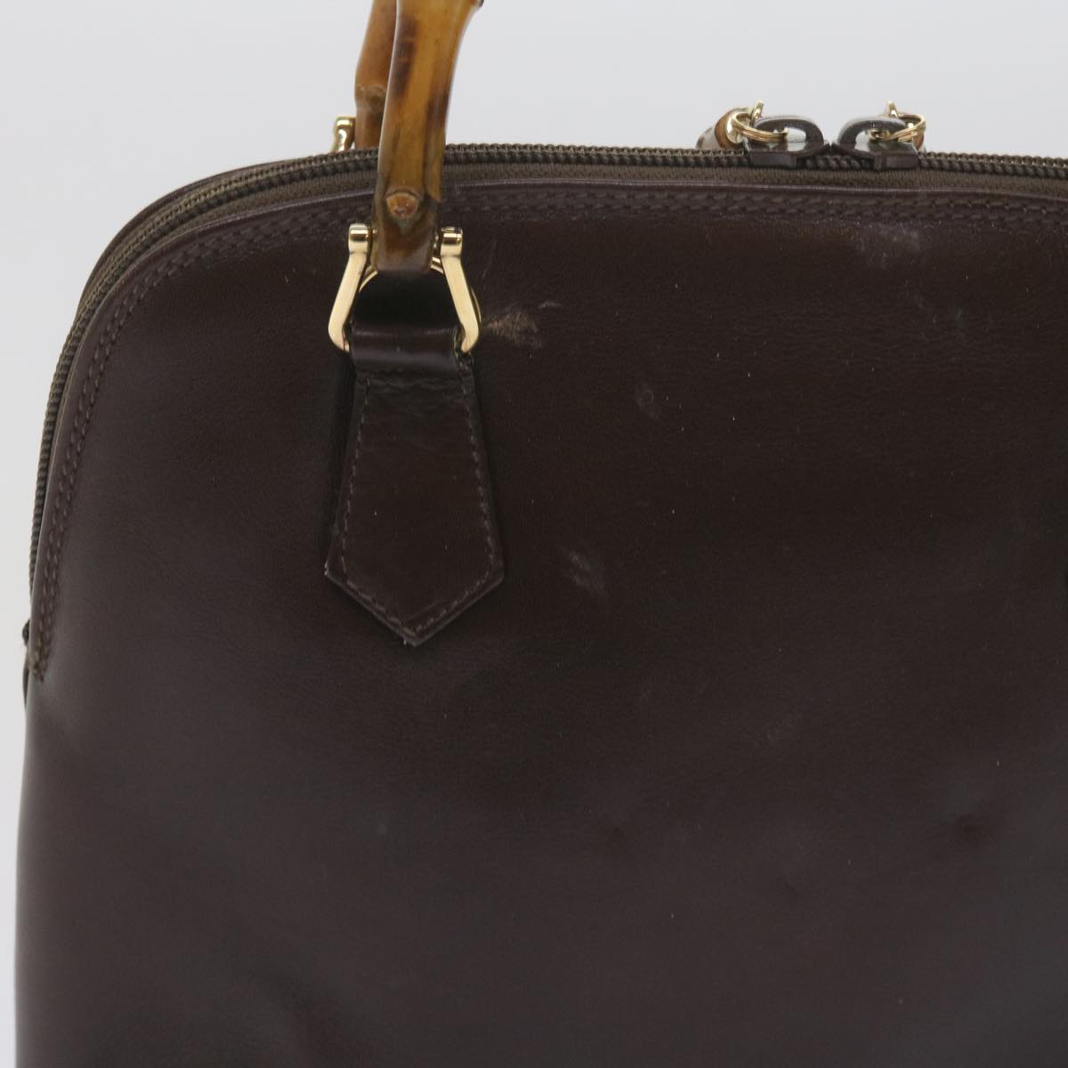 GUCCI Bamboo Shoulder Bag Leather Suede 2Set Black Brown yk9747
