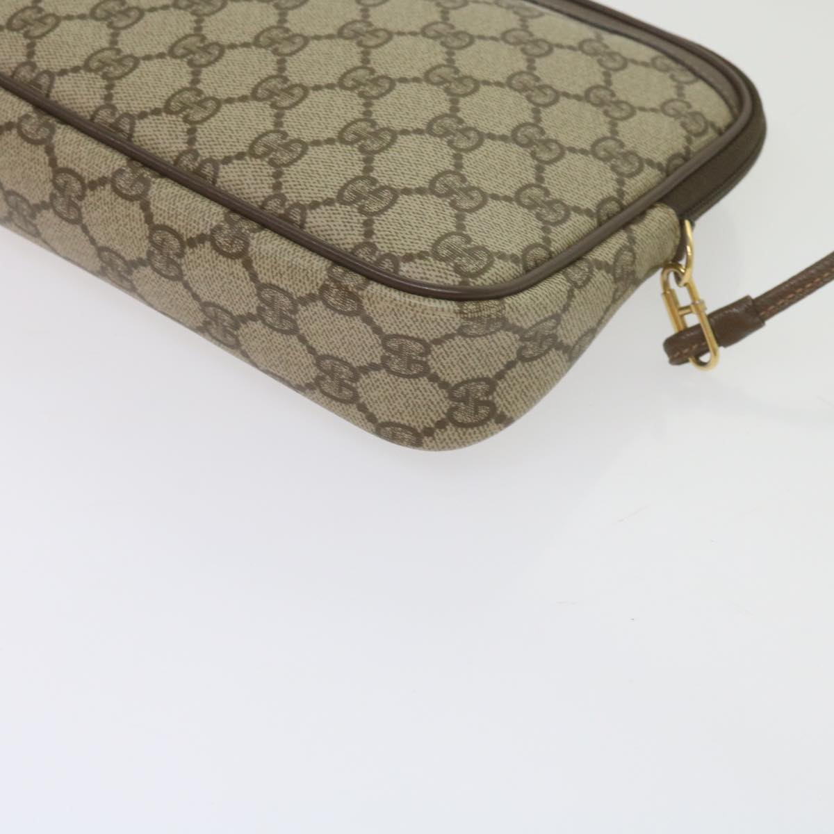 GUCCI GG Canvas Shoulder Bag PVC Beige yk9779