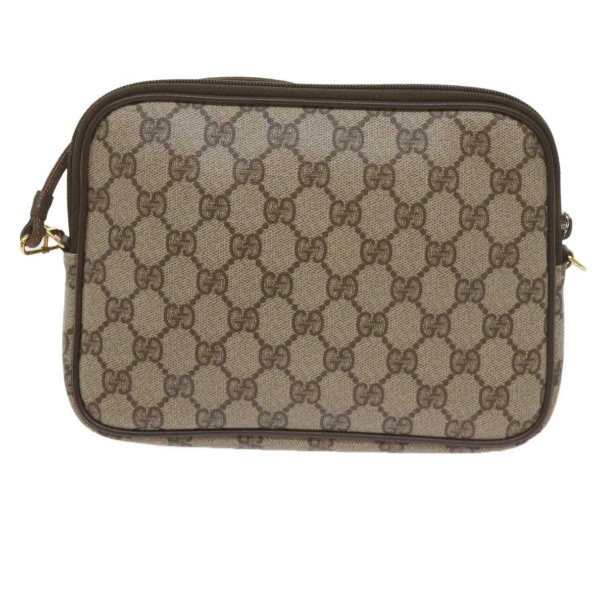 GUCCI GG Canvas Shoulder Bag PVC Beige yk9779