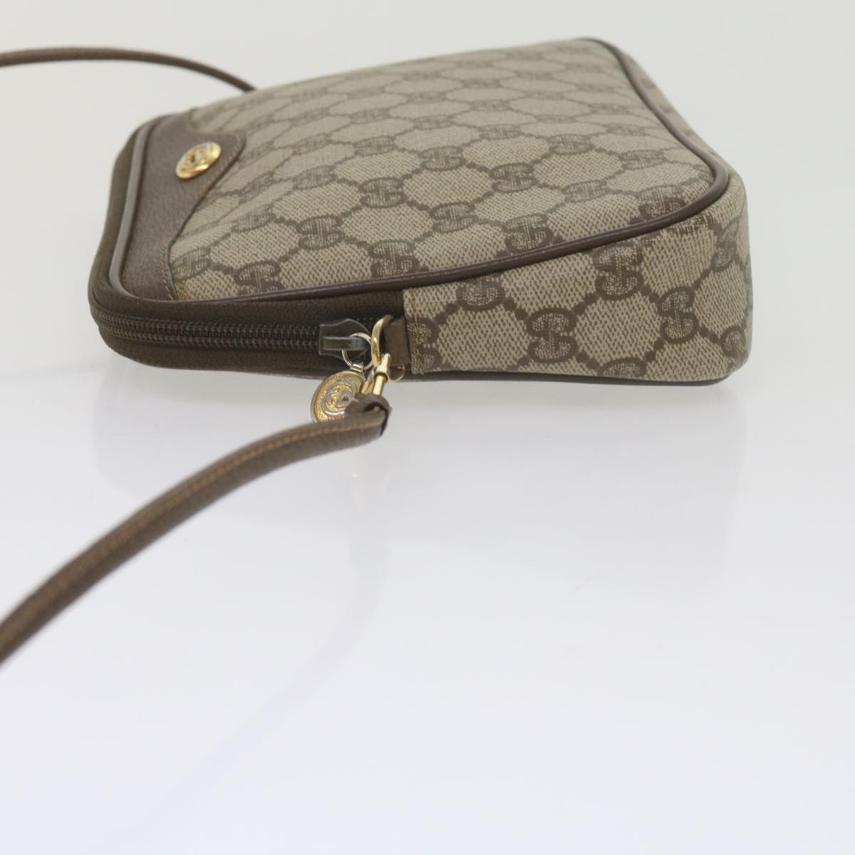 GUCCI GG Canvas Shoulder Bag PVC Beige yk9779
