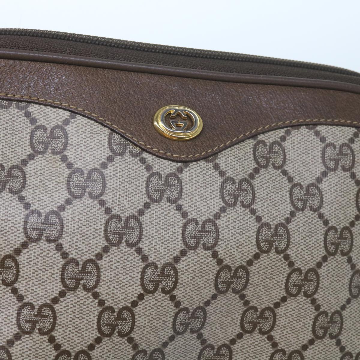 GUCCI GG Canvas Shoulder Bag PVC Beige yk9820