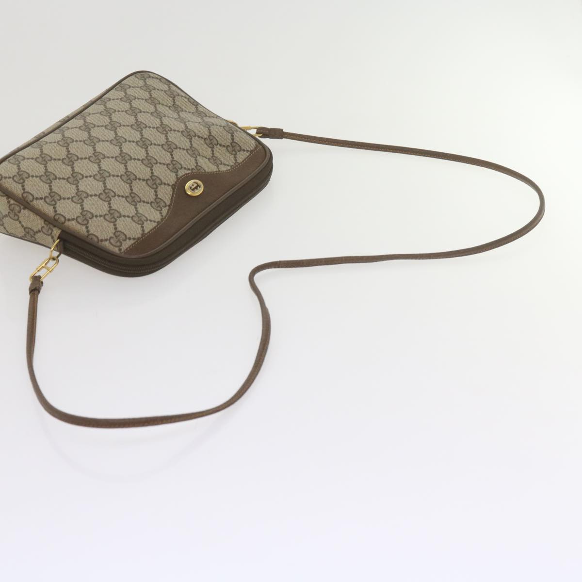 GUCCI GG Canvas Shoulder Bag PVC Beige yk9820