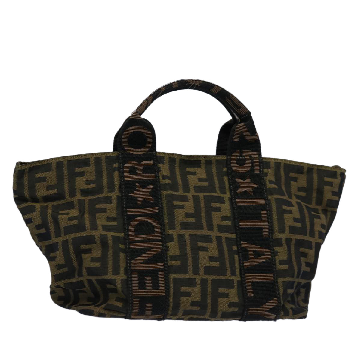 FENDI Zucca Canvas Hand Bag Brown yk9822