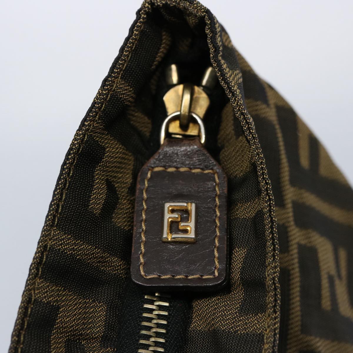FENDI Zucca Canvas Hand Bag Brown yk9822