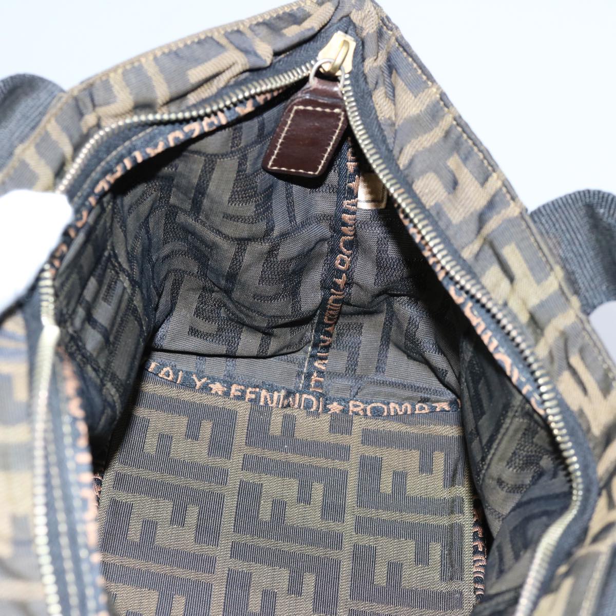 FENDI Zucca Canvas Hand Bag Brown yk9822