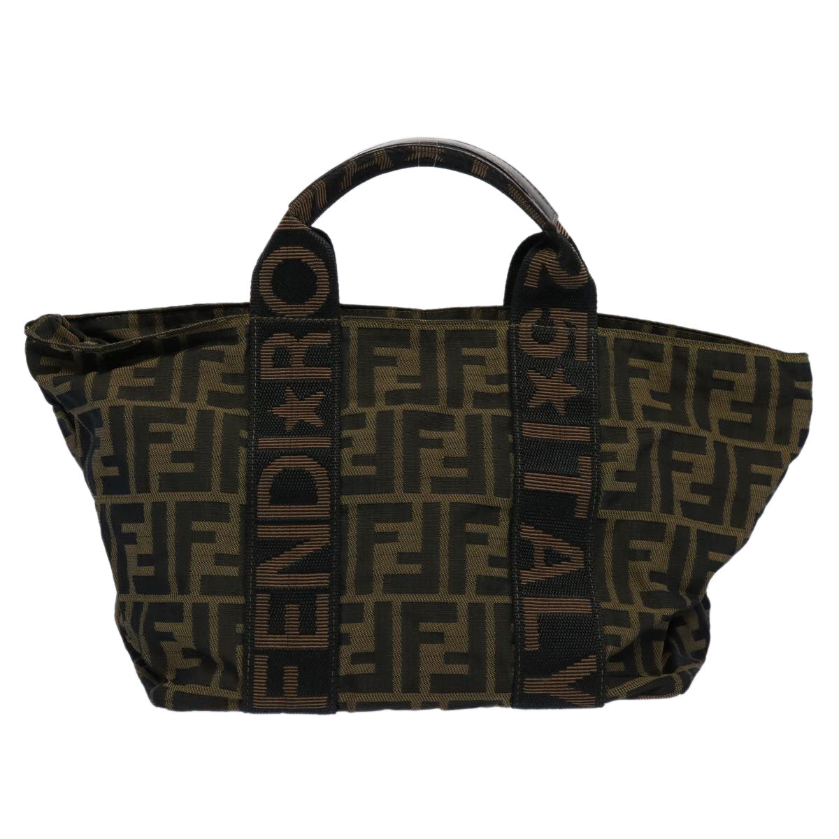 FENDI Zucca Canvas Hand Bag Brown yk9822