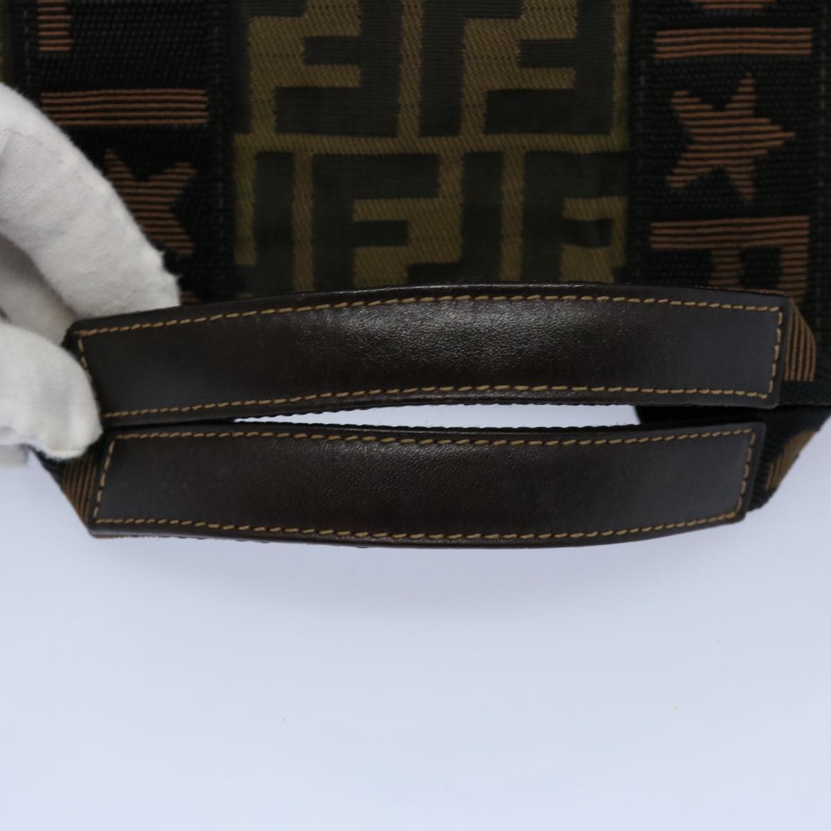 FENDI Zucca Canvas Hand Bag Brown yk9822