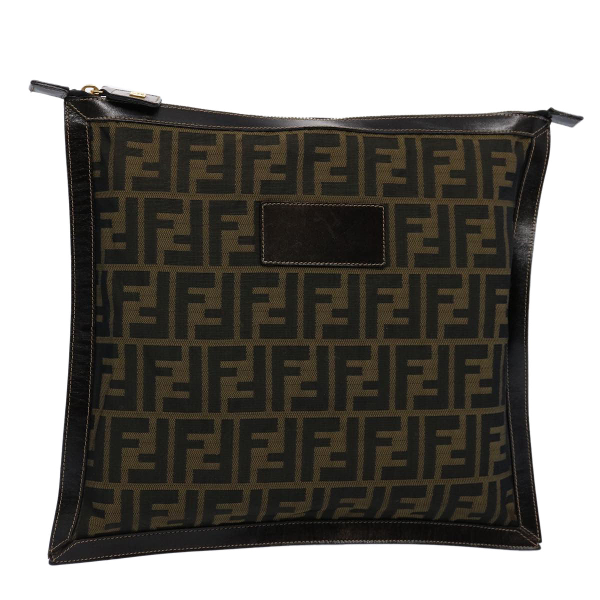FENDI Zucca Canvas Clutch Bag Brown yk9827