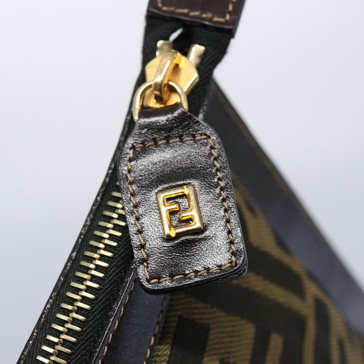 FENDI Zucca Canvas Clutch Bag Brown yk9827
