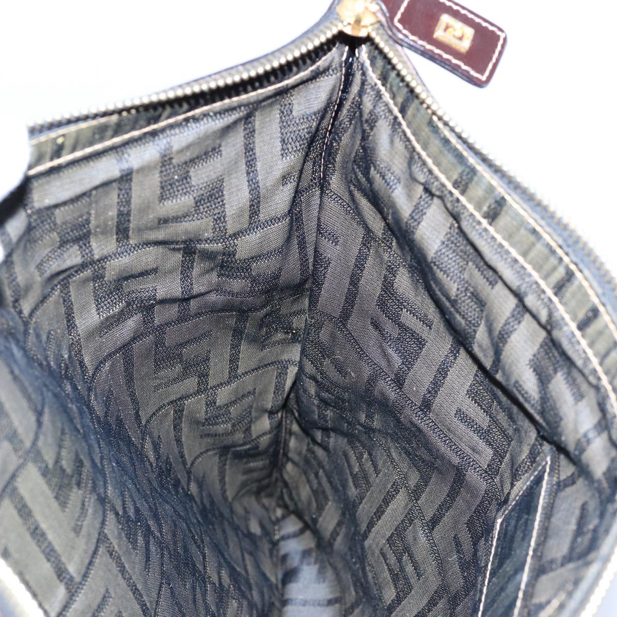 FENDI Zucca Canvas Clutch Bag Brown yk9827