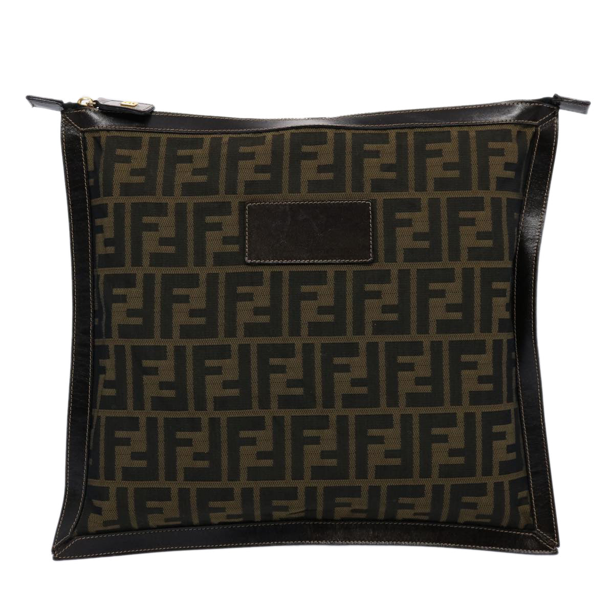 FENDI Zucca Canvas Clutch Bag Brown yk9827