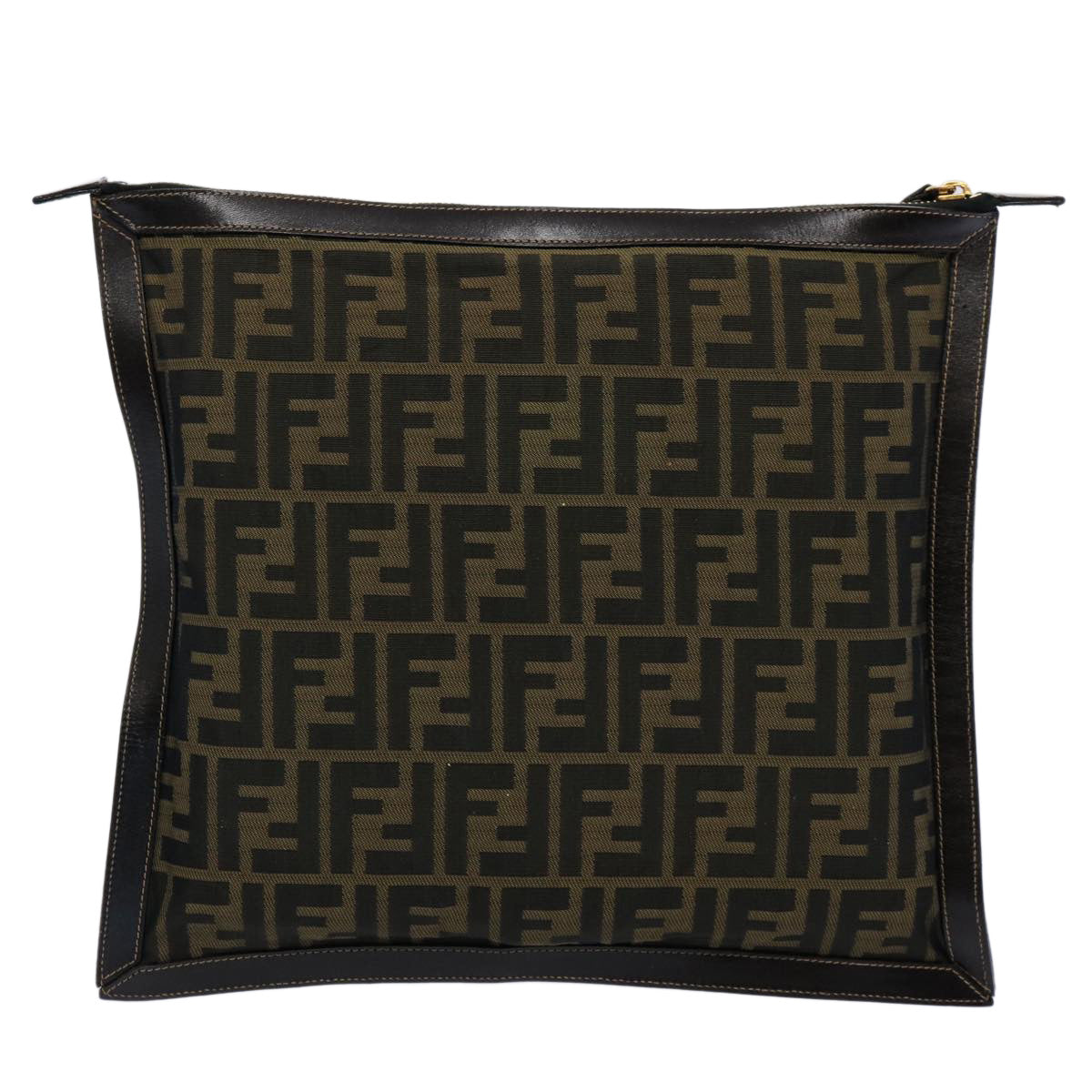 FENDI Zucca Canvas Clutch Bag Brown yk9827