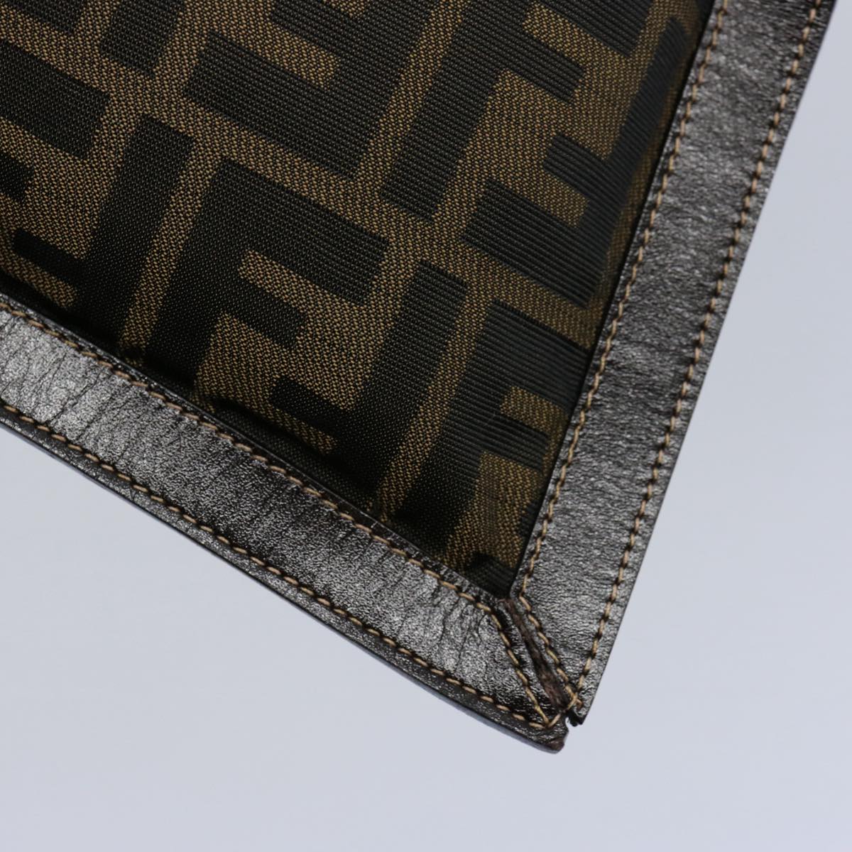 FENDI Zucca Canvas Clutch Bag Brown yk9827