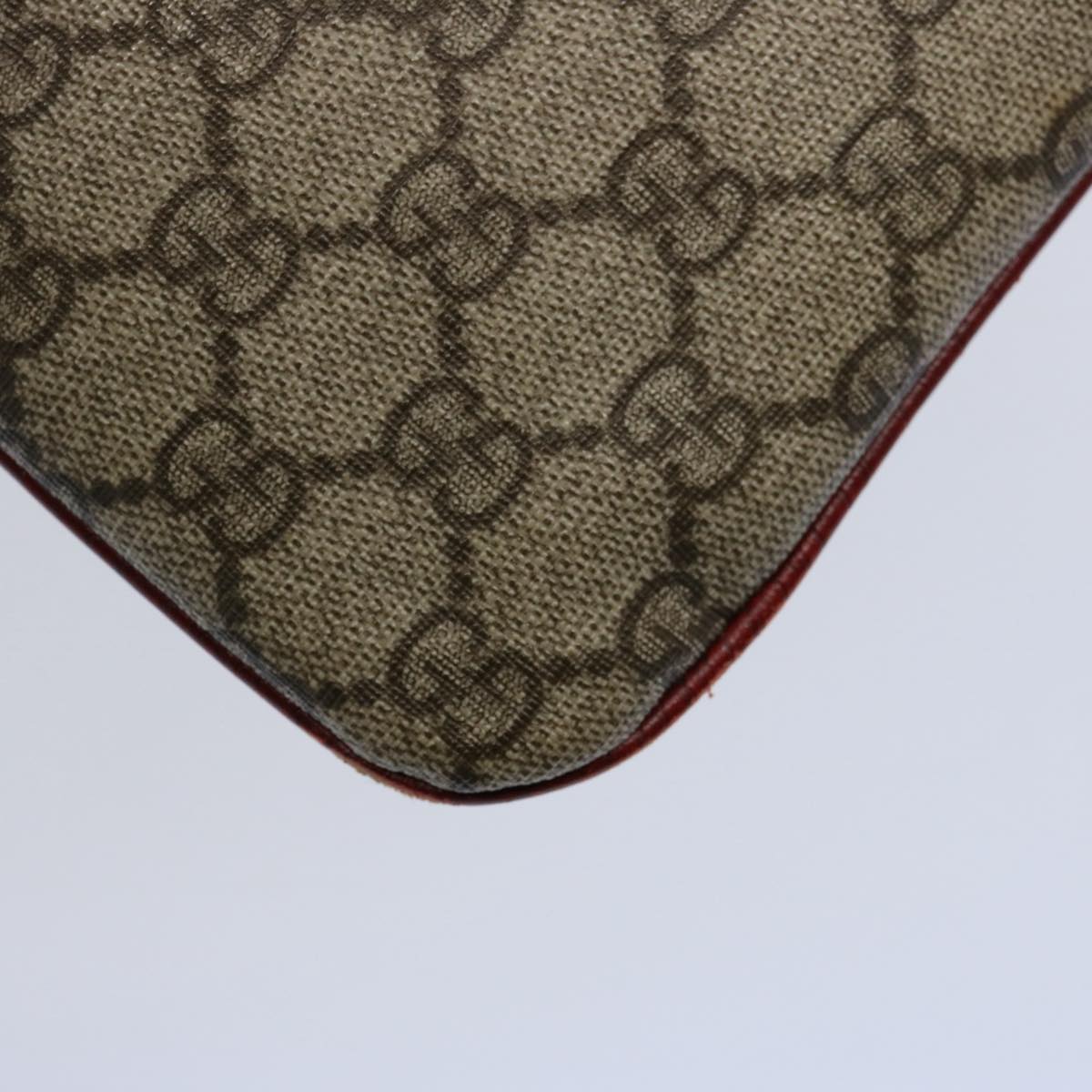 GUCCI GG Canvas Hand Bag PVC Beige Red 114600 yk9846