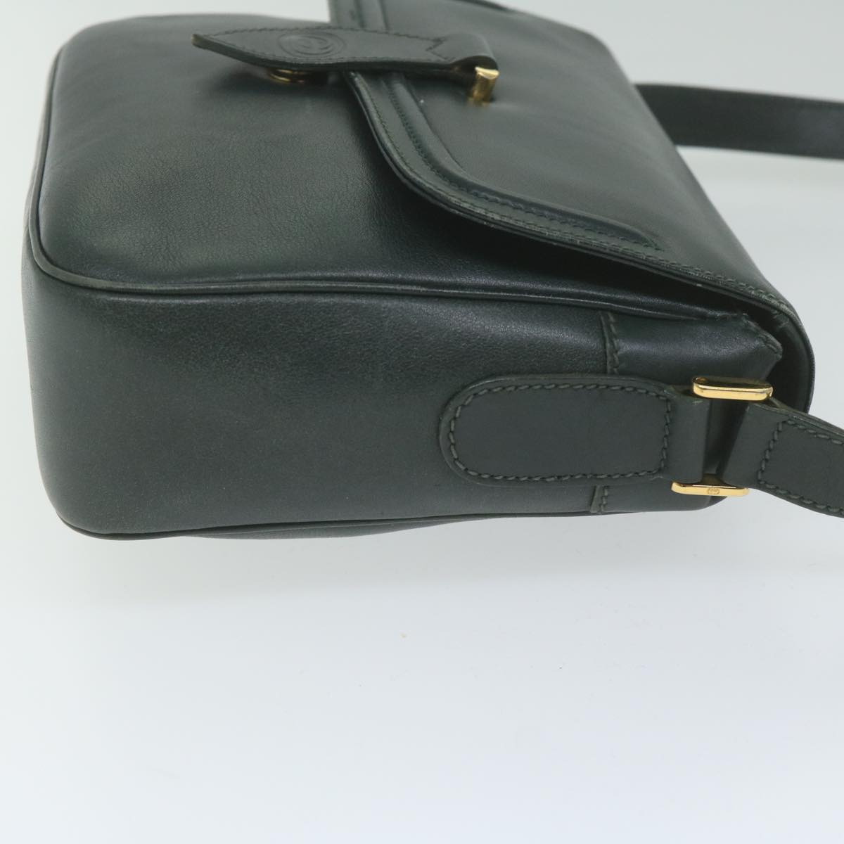 GUCCI Interlocking Shoulder Bag Leather Green 007 256 0084 yk9878