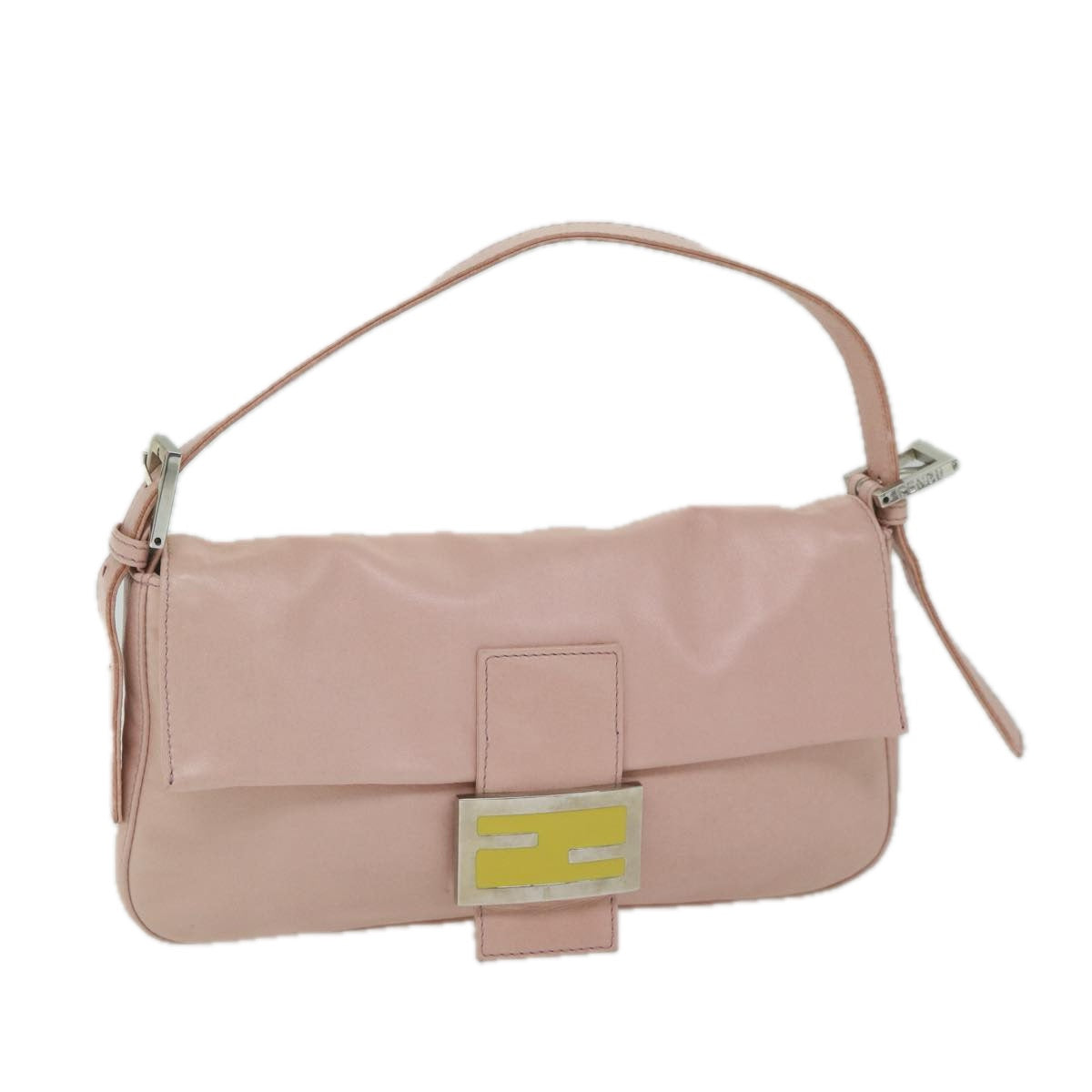 FENDI Mamma Baguette Shoulder Bag Leather Pink 2354 26424 008 yk9887