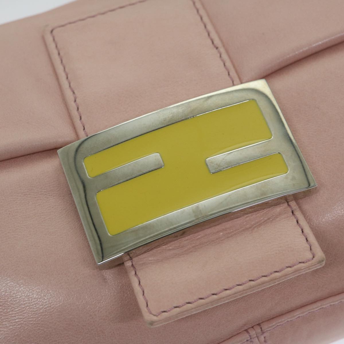 FENDI Mamma Baguette Shoulder Bag Leather Pink 2354 26424 008 yk9887