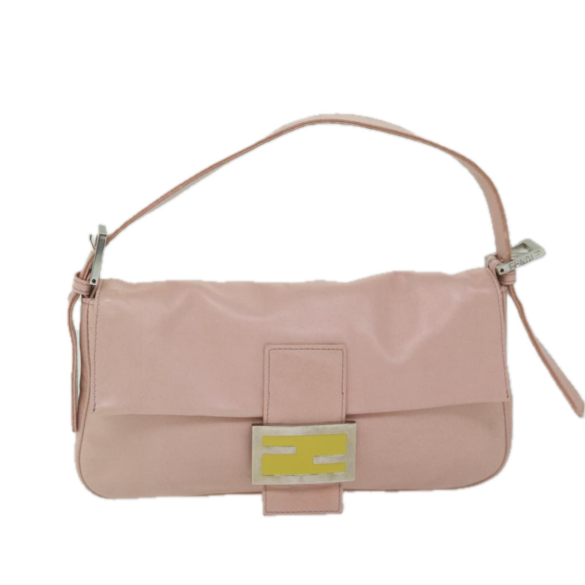 FENDI Mamma Baguette Shoulder Bag Leather Pink 2354 26424 008 yk9887