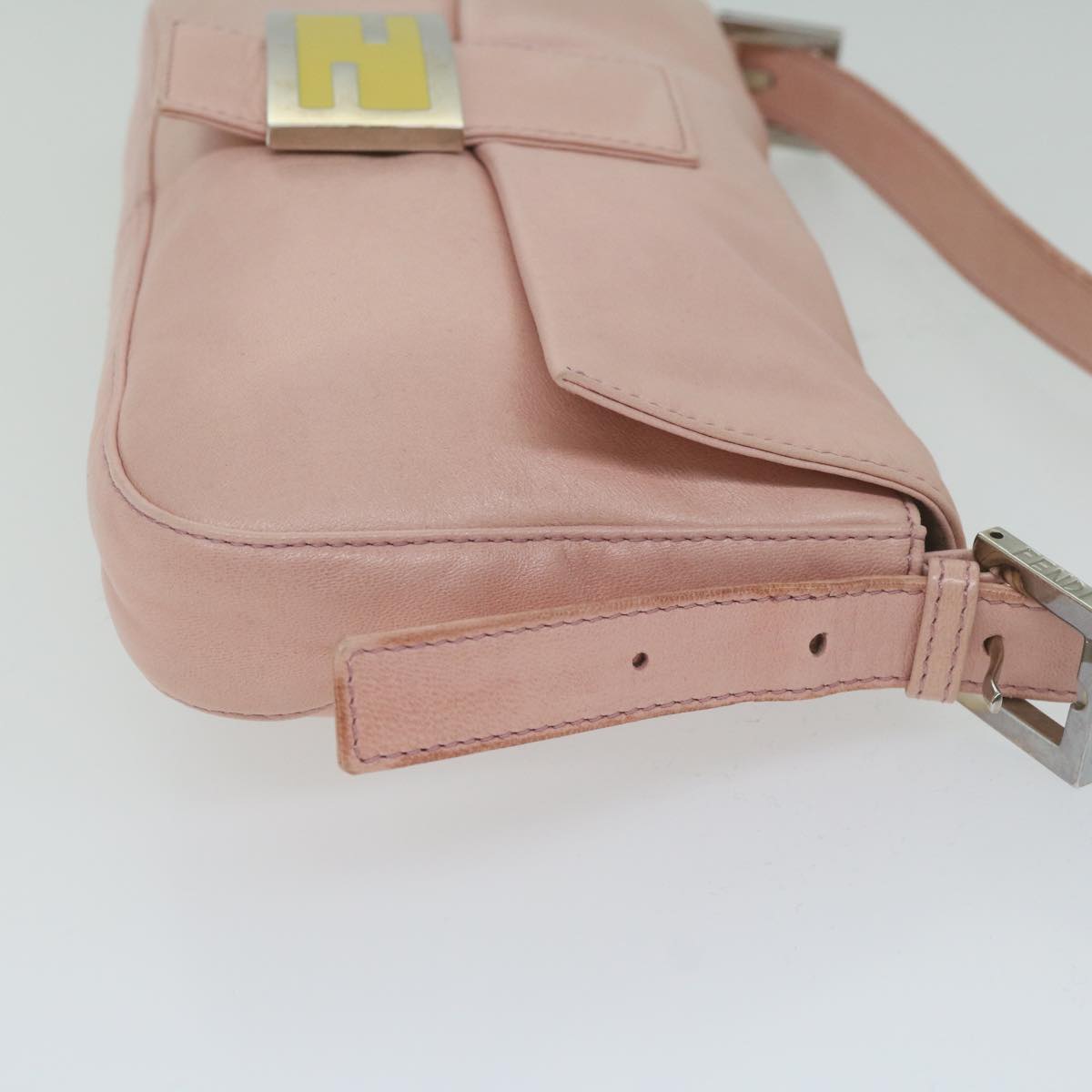 FENDI Mamma Baguette Shoulder Bag Leather Pink 2354 26424 008 yk9887