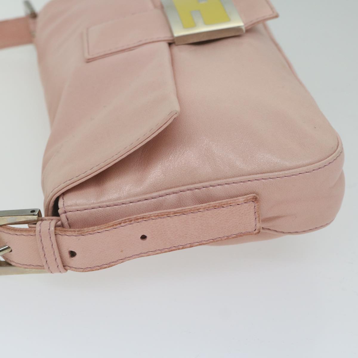 FENDI Mamma Baguette Shoulder Bag Leather Pink 2354 26424 008 yk9887
