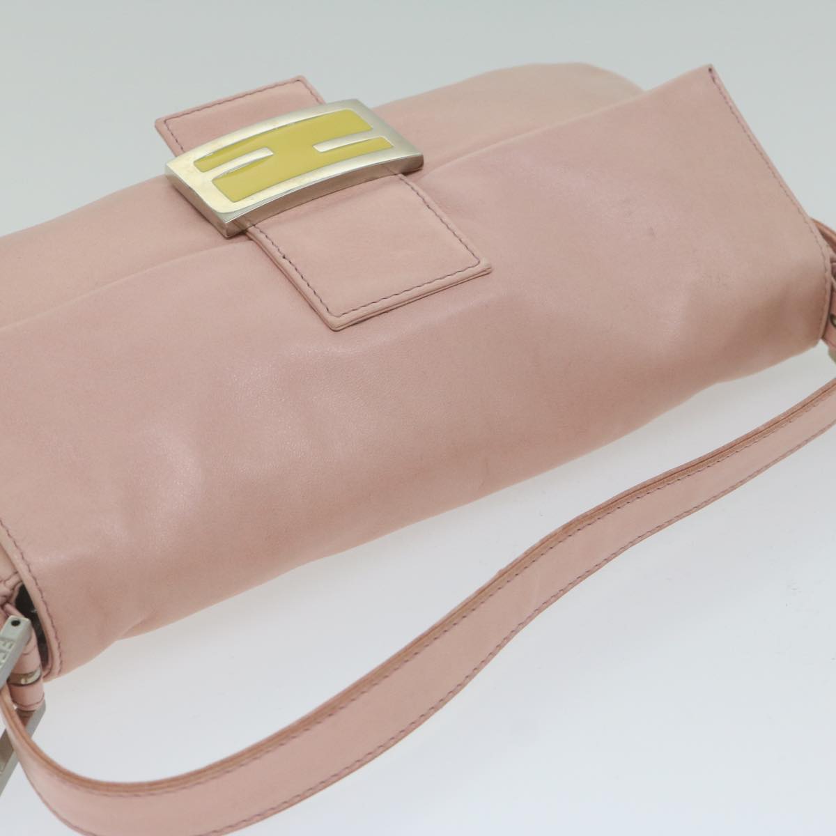 FENDI Mamma Baguette Shoulder Bag Leather Pink 2354 26424 008 yk9887