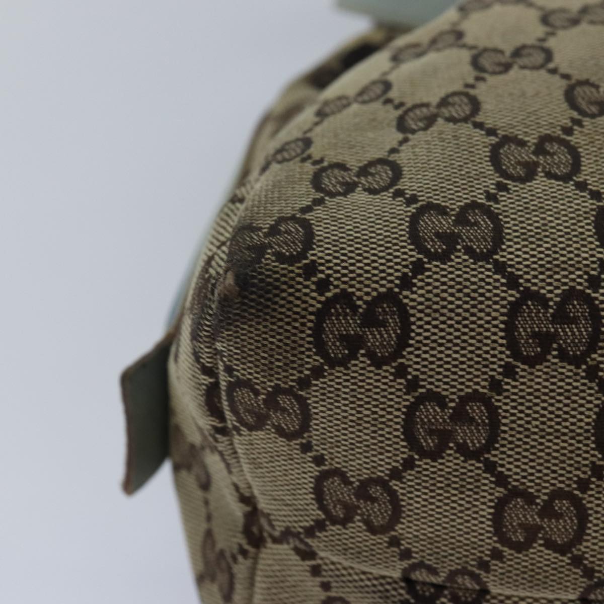 GUCCI GG Canvas Hand Bag Beige Light Blue 124542 yt1006