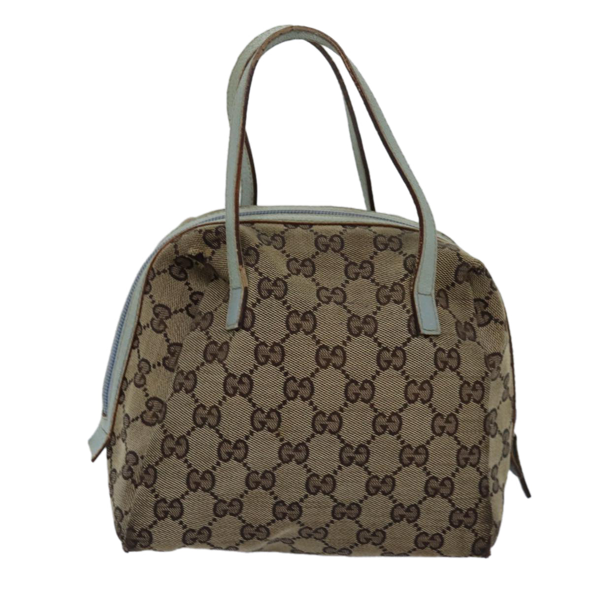 GUCCI GG Canvas Hand Bag Beige Light Blue 124542 yt1006