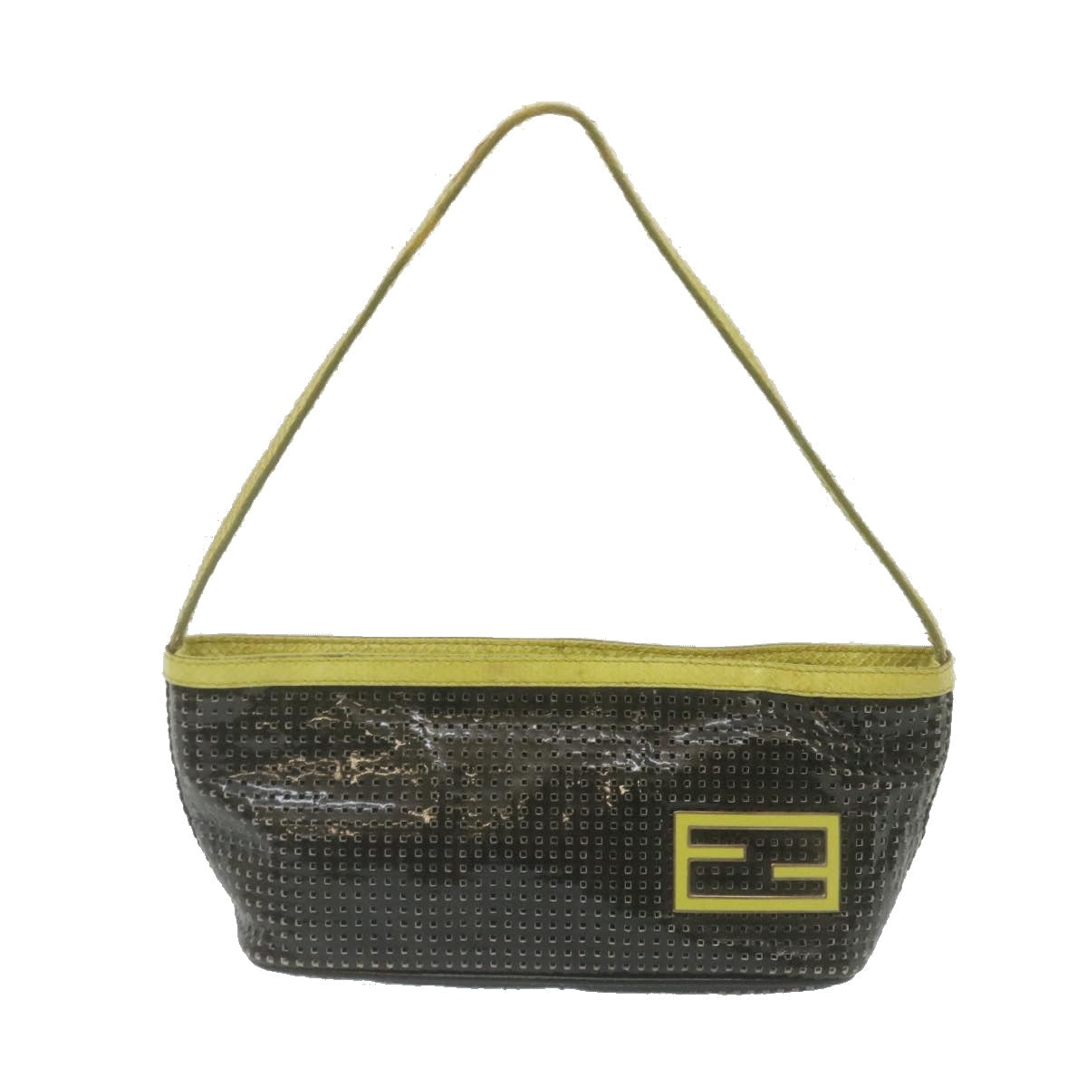 FENDI Accessory Pouch Punched Enamel Black yt718