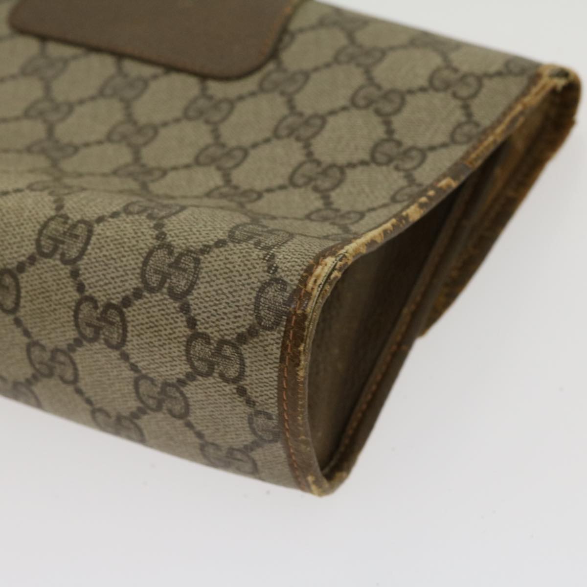 GUCCI Web Sherry Line GG Canvas Clutch Bag Beige Red Green yt864