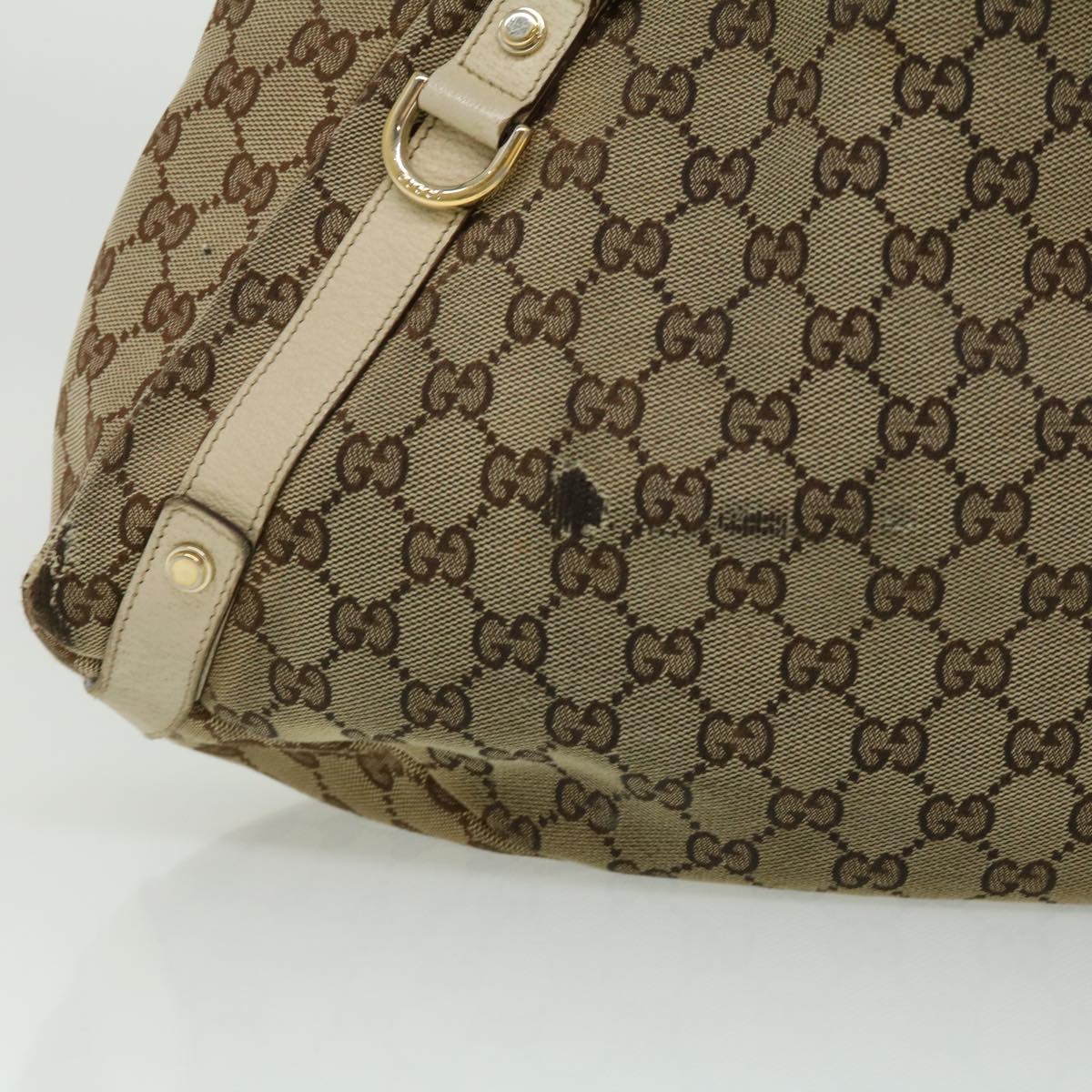 GUCCI GG Canvas Shoulder Bag Beige 130736 yt927