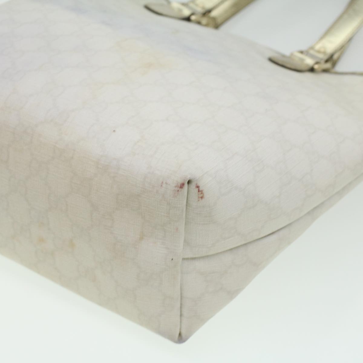 GUCCI GG Canvas Shoulder Tote Bag PVC Leather 2Set White Navy Red yt962