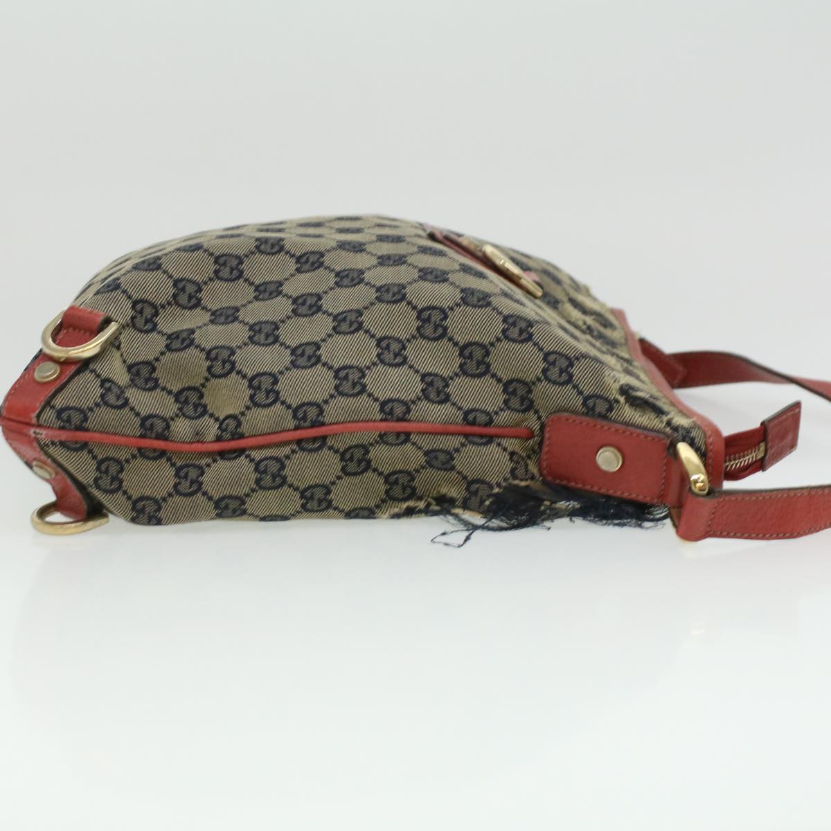 GUCCI GG Canvas Shoulder Tote Bag PVC Leather 2Set White Navy Red yt962