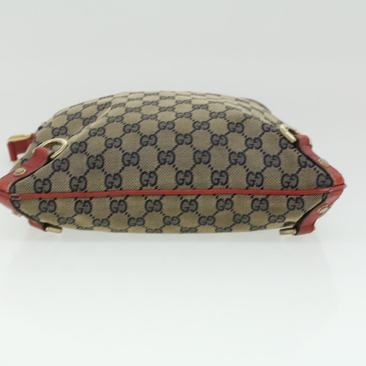 GUCCI GG Canvas Shoulder Tote Bag PVC Leather 2Set White Navy Red yt962