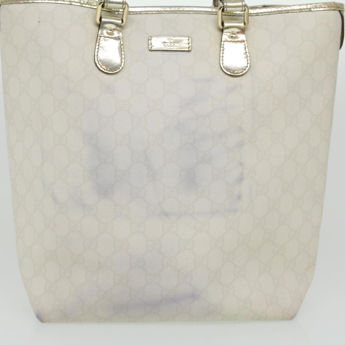 GUCCI GG Canvas Shoulder Tote Bag PVC Leather 2Set White Navy Red yt962