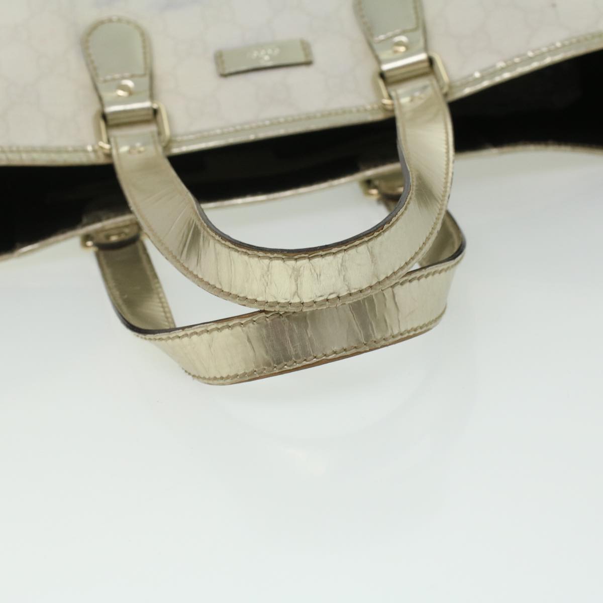 GUCCI GG Canvas Shoulder Tote Bag PVC Leather 2Set White Navy Red yt962