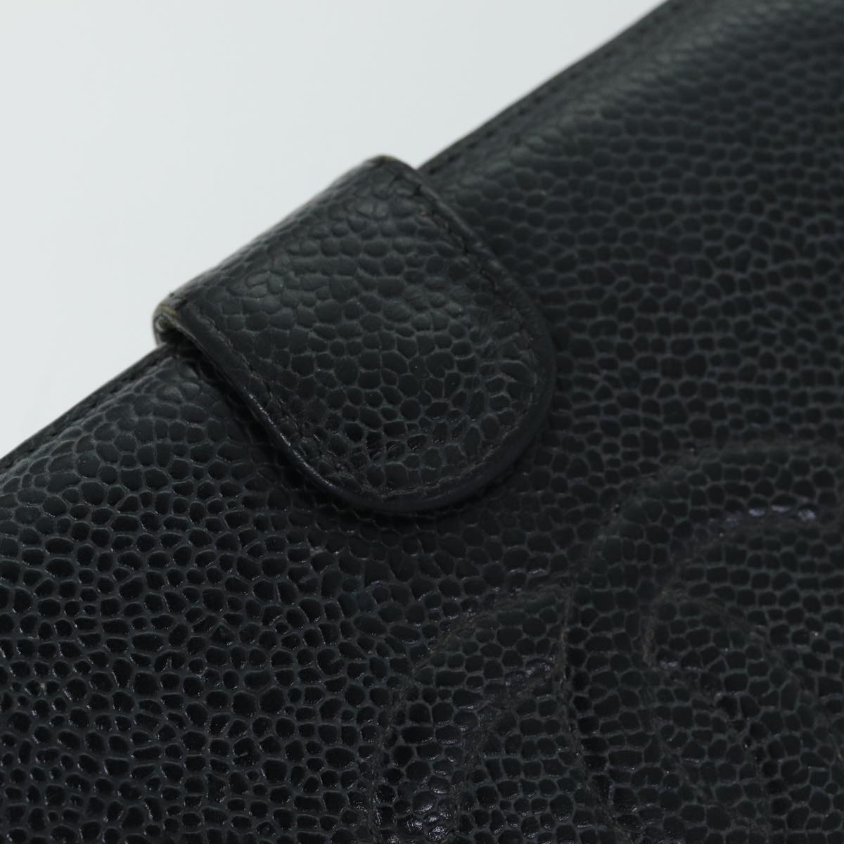 CHANEL COCO Mark Wallet Caviar Skin Black CC yt993