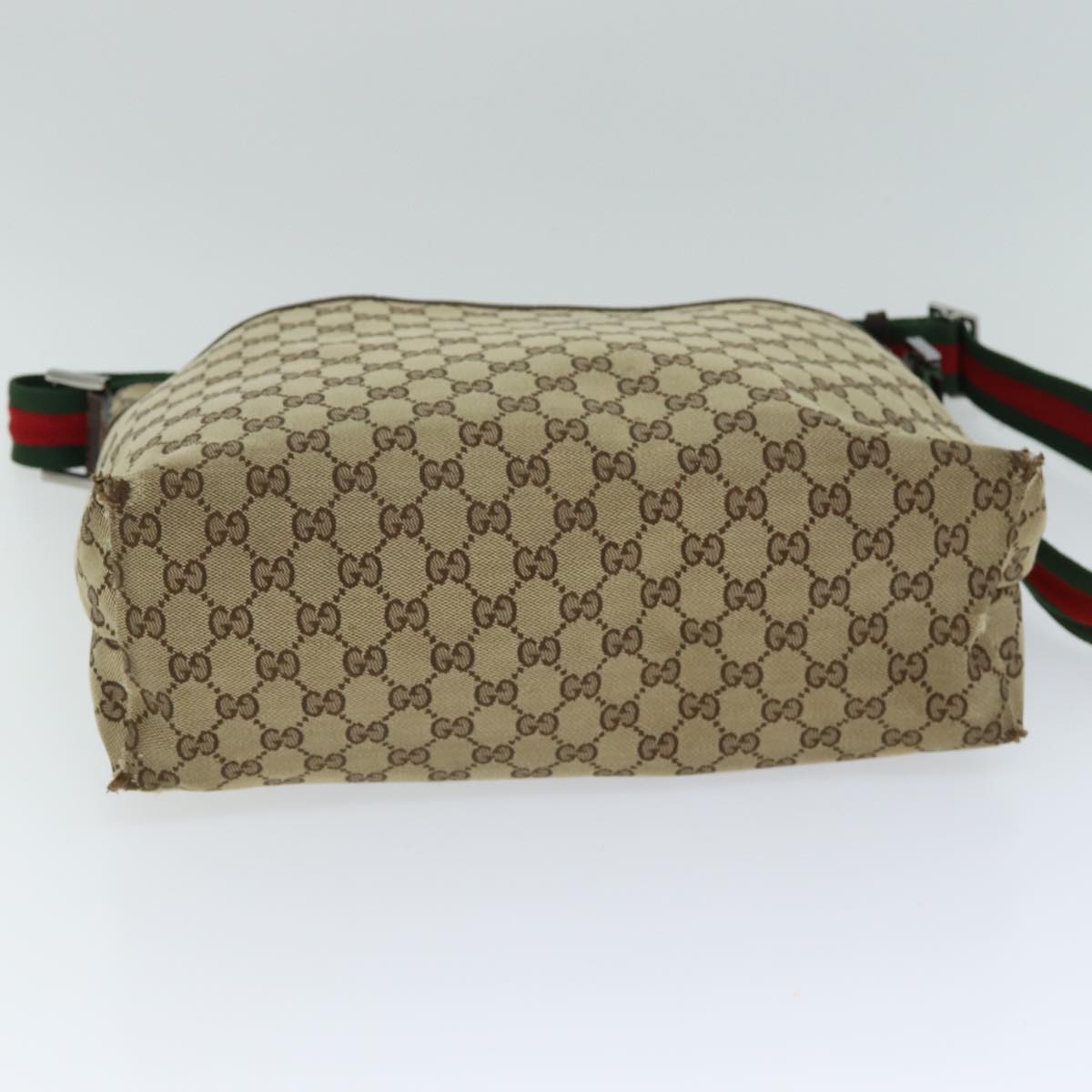 GUCCI Web Sherry Line GG Canvas Shoulder Bag Red Beige Green 189751 yt998